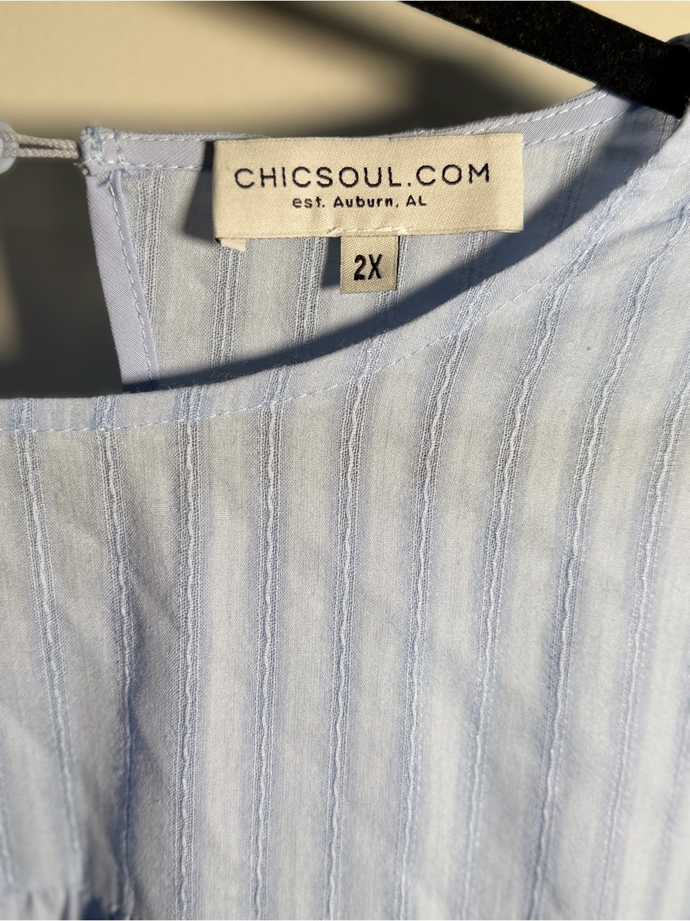 Chic Soul Light Blue Ruffle Sleeve Women's Top - Picture 3 of 9